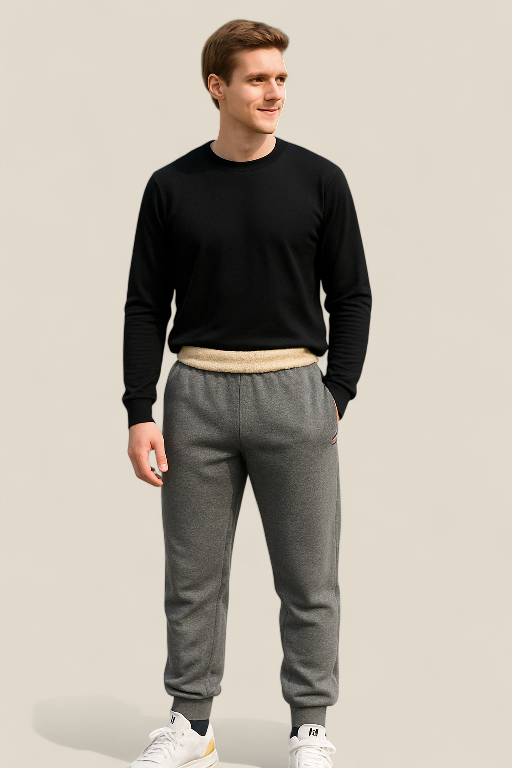 Men’s Winter Joggers, Thick Lamb Wool Lined Pants, Casual Sportswear Trousers