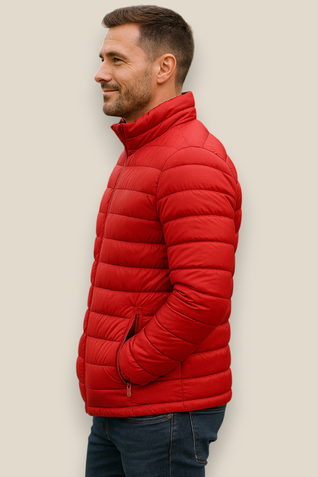 Men’s Down Puffer Jacket, Winter Padded Casual Windbreaker Coat, Thick Warm Overcoat