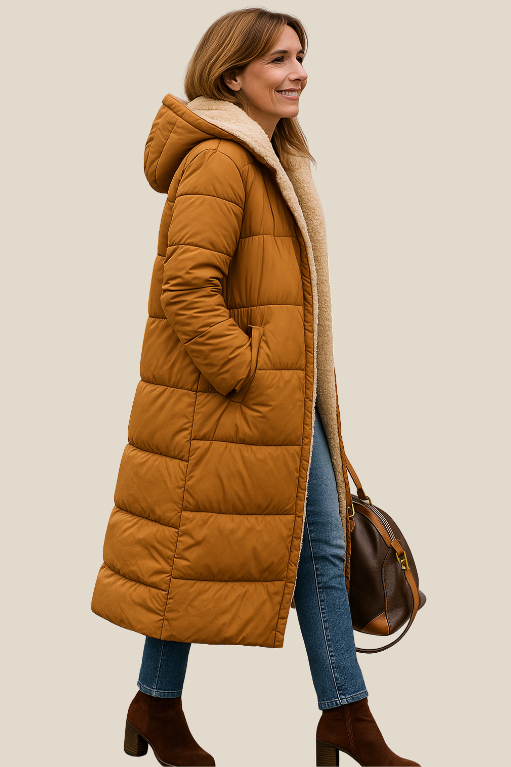 Women’s Hooded Winter Jacket, Long Warm Puffer Coat for Cold Weather And Daily Commuting