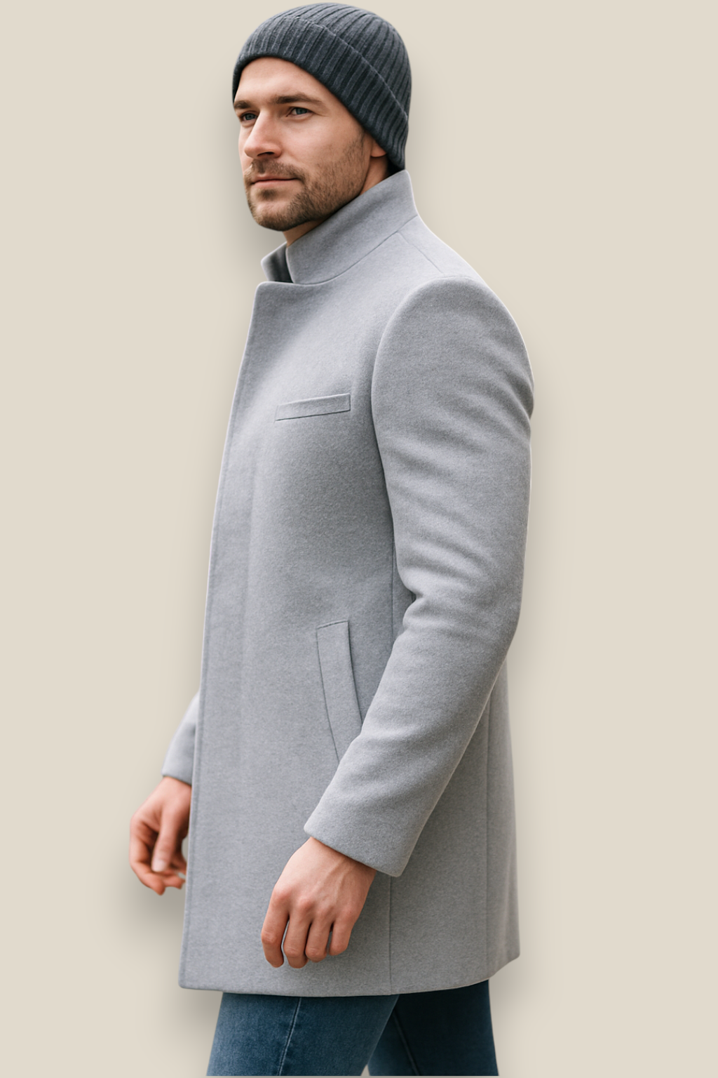 Men’s Winter Trench Coat, Formal Long Overcoat, Warm Smart Casual Jacket