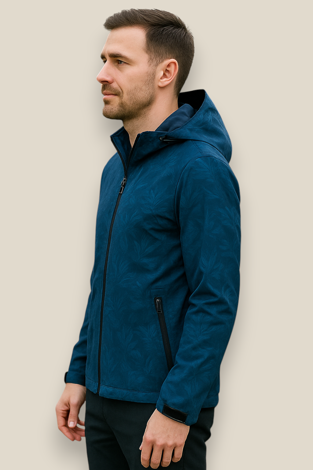 Men’s Outdoor Windbreaker Jacket, Lightweight Hooded Coat, Winter Pullover