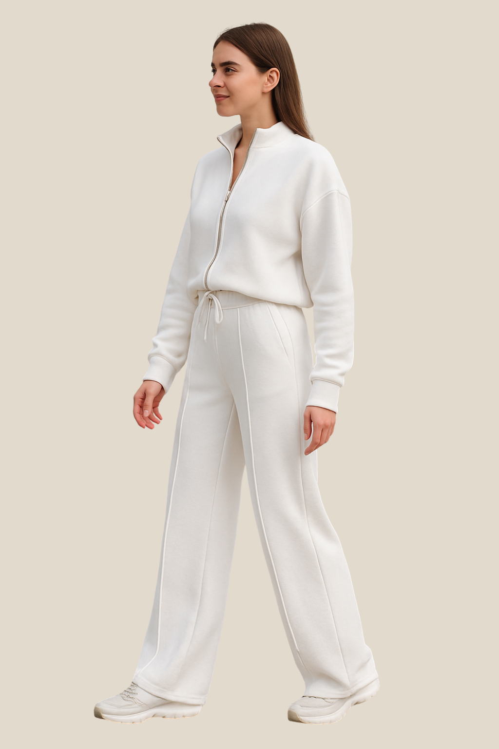 Women’s Two-Piece Tracksuit Set, Zip Jacket And Pants, Casual Sportswear Outfit