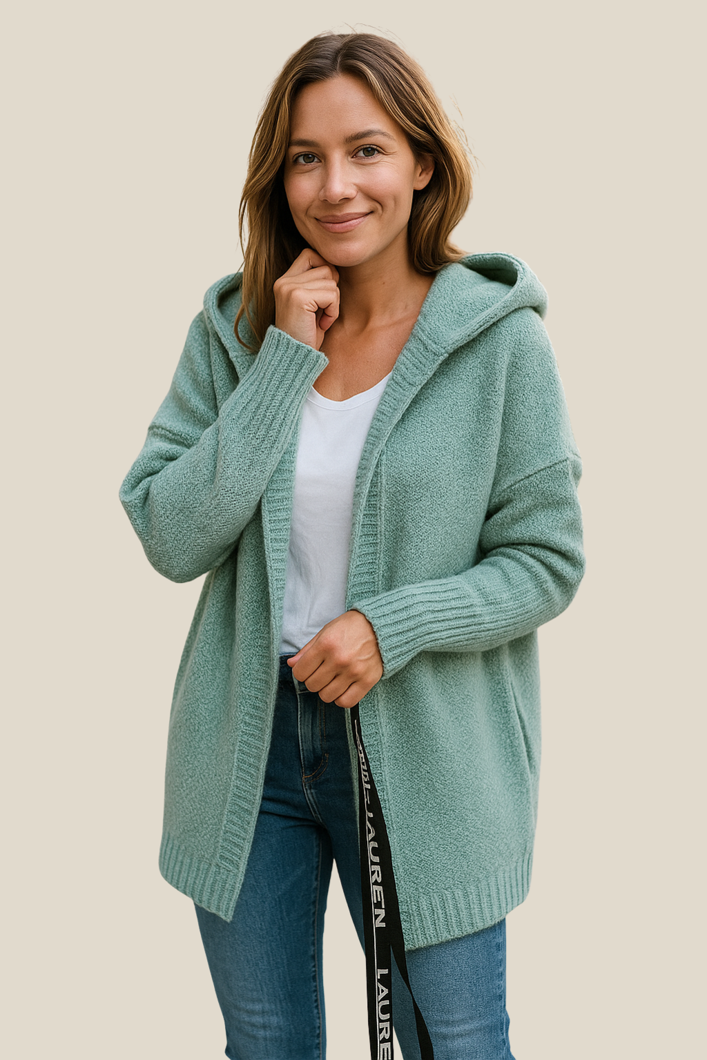 Women’s Knitted Long Cardigan Coat, Relaxed Fit Batwing Sleeve Sweater Jacket For Winter