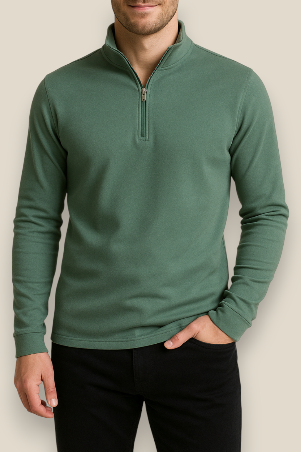 Men’s Fleece Jumper - Long-Sleeve Stand-Up Collar Winter Jacket