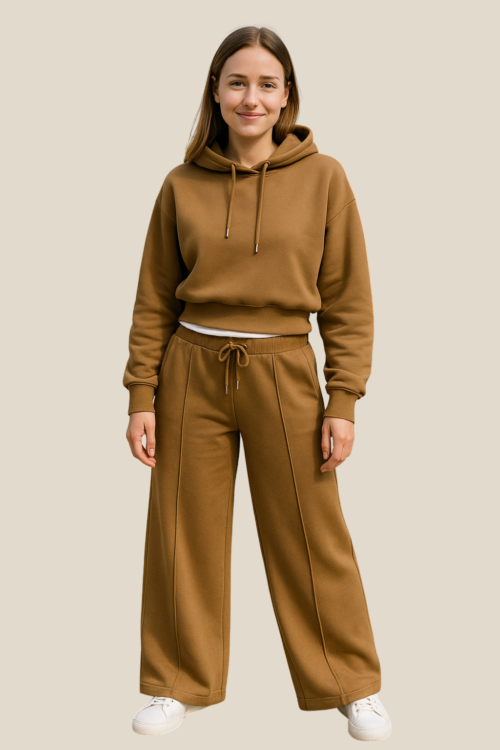 Women’s Two-Piece Hoodie Jogger Set, Casual Winter Tracksuit Outfit, Warm Loungewear