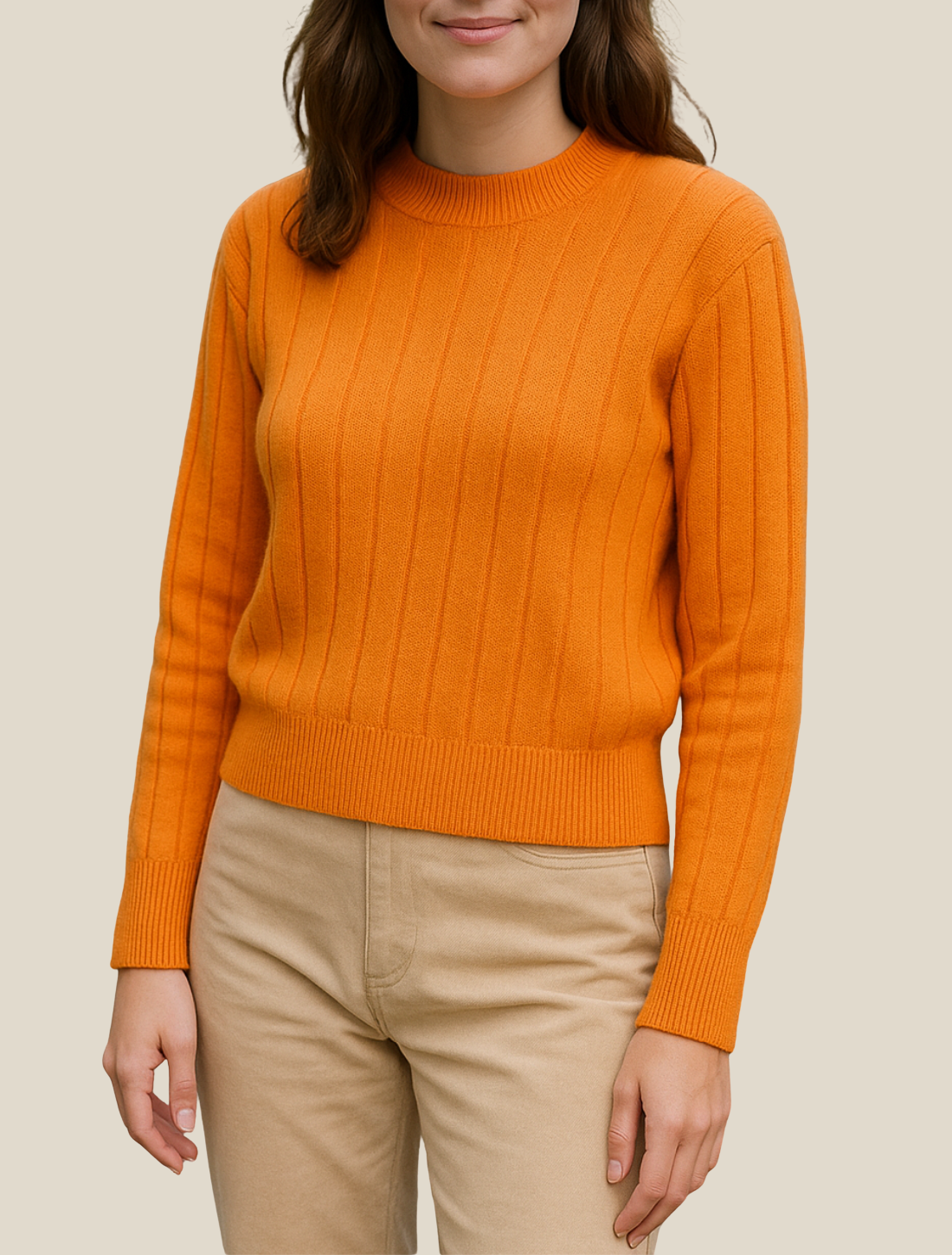 Women’s Knitted Long Sleeve Jumper, Crewneck Pullover, Relaxed Fit Sweatshirt