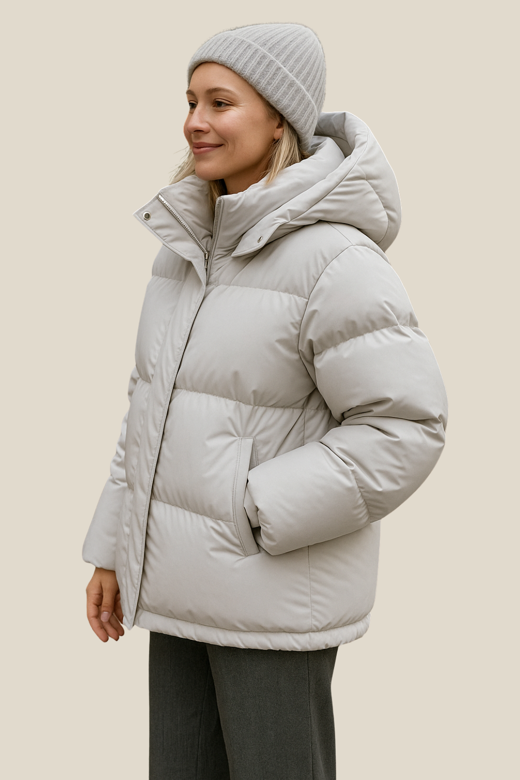 Women’s Hooded Winter Puffer Jacket, Warm Loose-Fit Parka, Casual Cold-Weather Coat