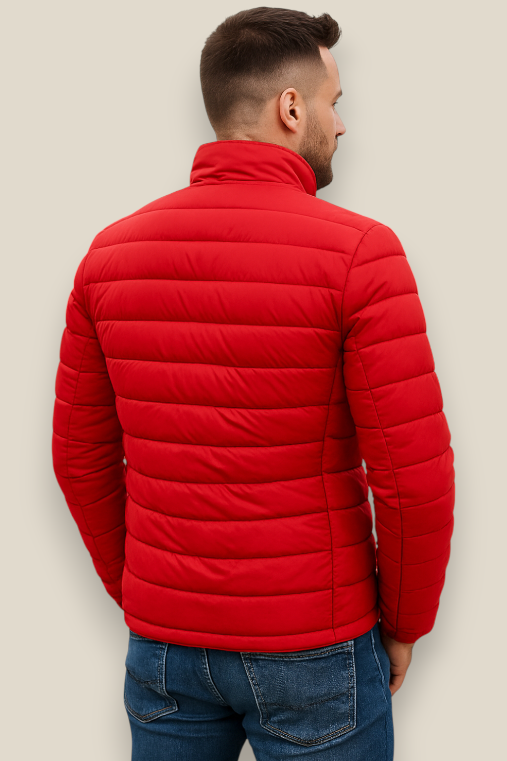 Men’s Down Puffer Jacket, Winter Padded Casual Windbreaker Coat, Thick Warm Overcoat