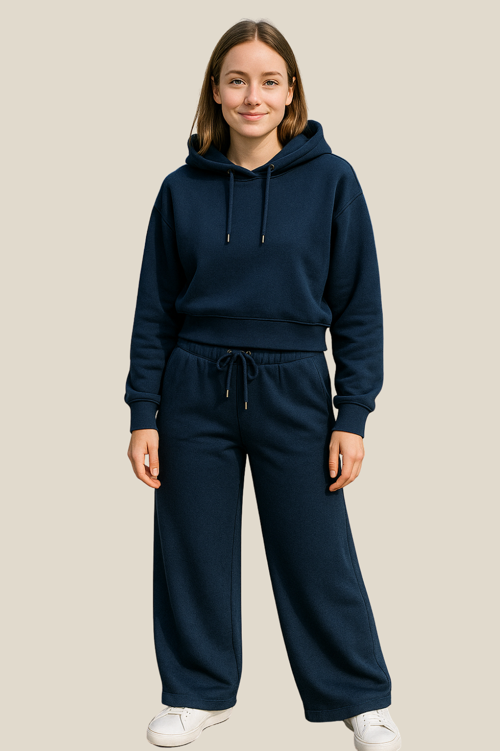 Women’s Two-Piece Hoodie Jogger Set, Casual Winter Tracksuit Outfit, Warm Loungewear