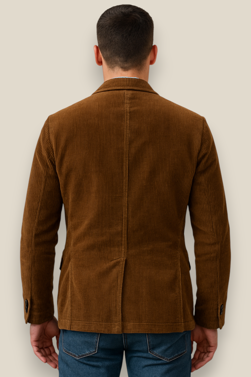 Men’s Corduroy Jacket, Single Breasted Relaxed Fit Coat, Warm Winter Pullover
