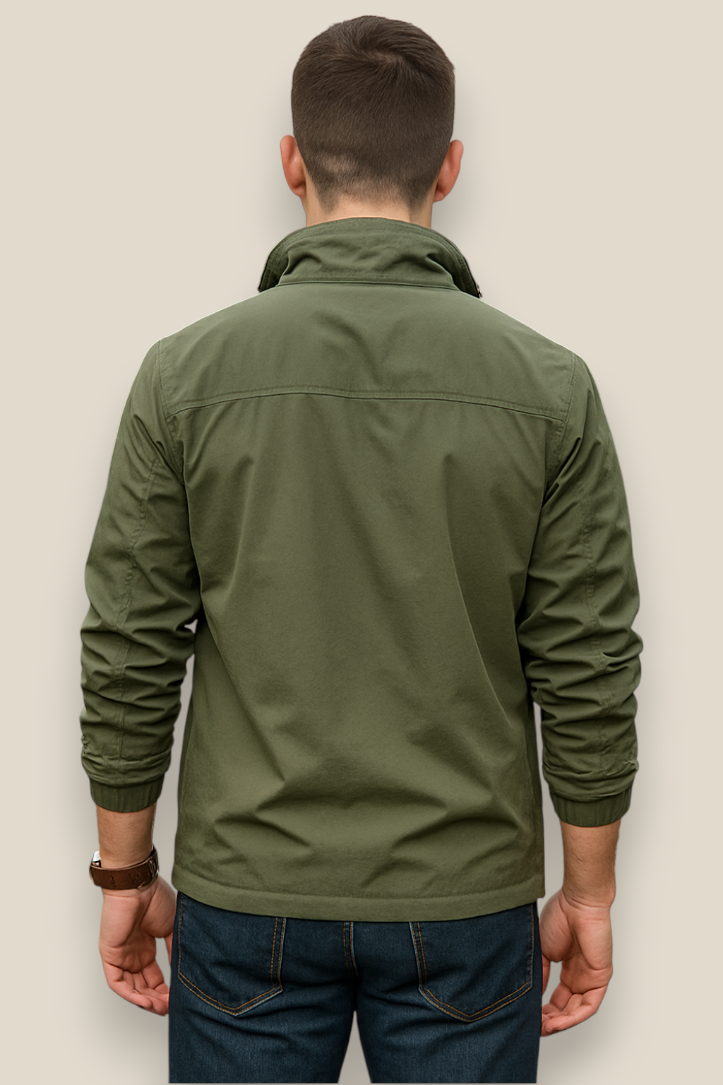 Men’s Lightweight Jacket, Collared Outdoor Coat, Multi-Pocket Windbreaker