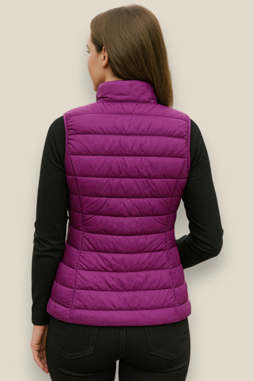 Women’s Sleeveless Down Gilet, Lightweight Puffer Vest, Warm Winter Jacket