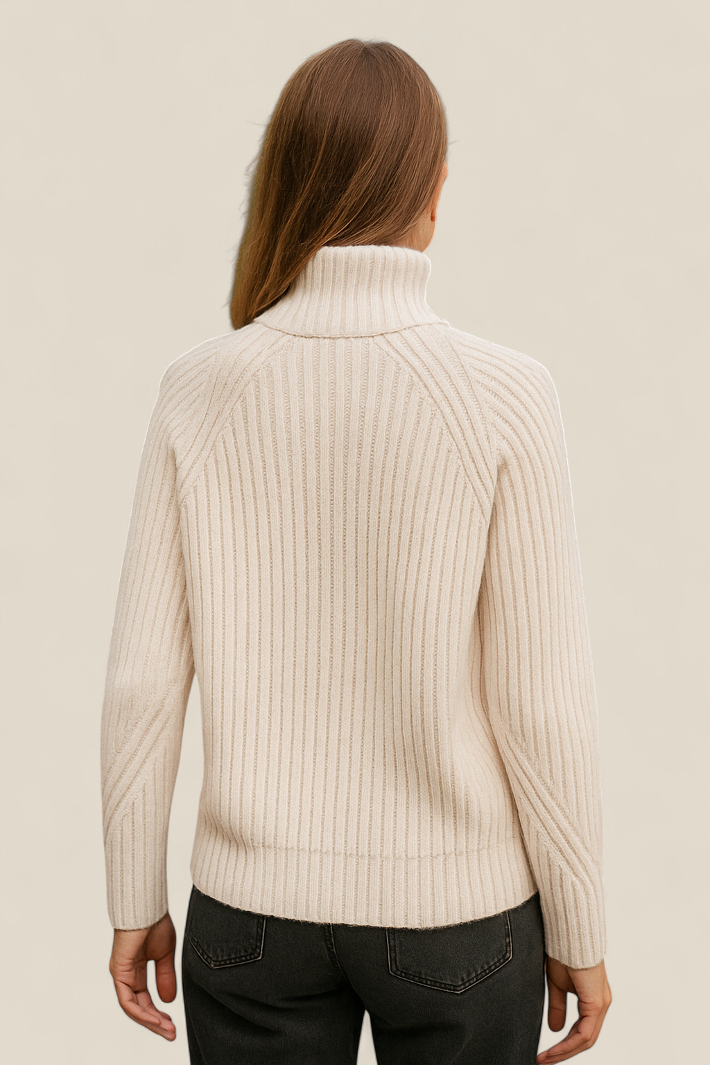 Women’s Turtleneck Knitted Jumper, Elegant Long Sleeve Sweatshirt, Winter Casual Blouse