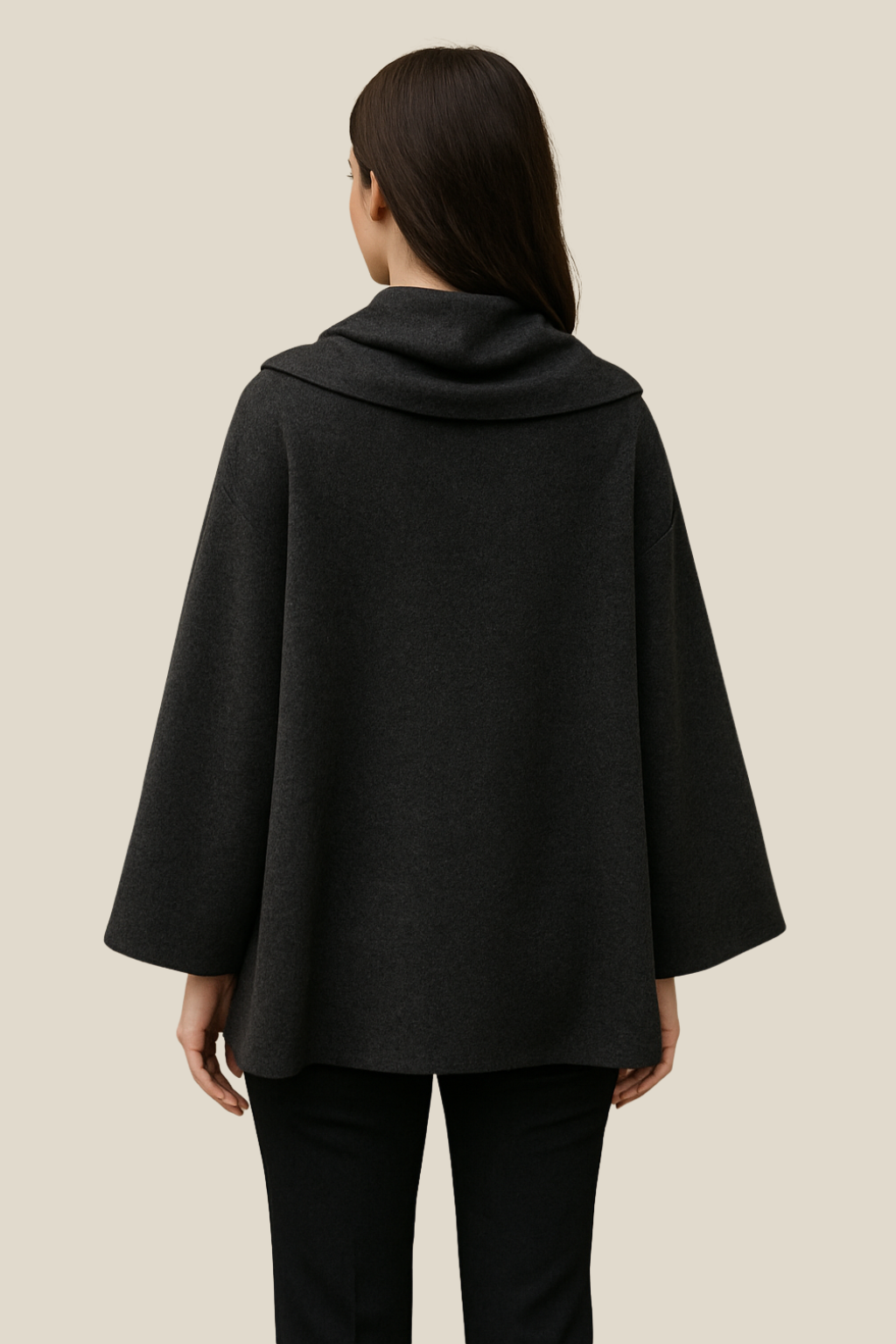 Women’s Elegant Long Cape Cardigan, Winter Knitted Scarf Styled Warm Jacket