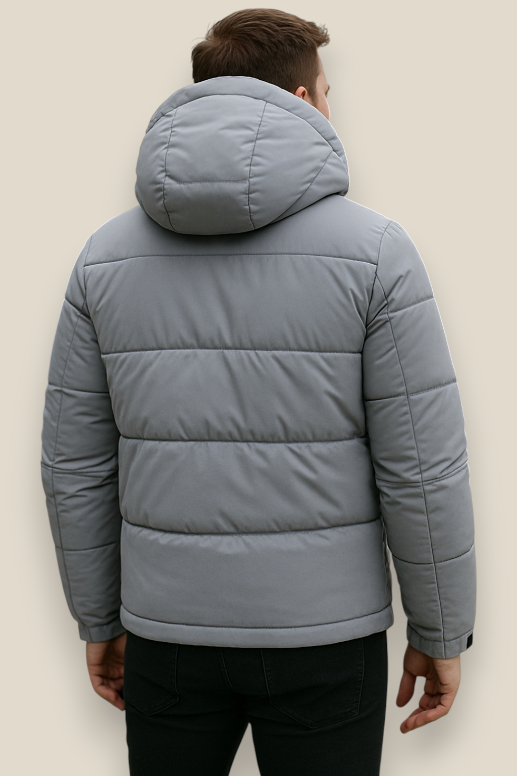 Men’s Hooded Puffer Jacket, Winter Down Coat, Warm Outerwear