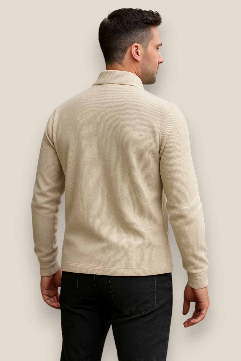 Men’s Corduroy Jacket, Stand Collar Button-Up Casual Coat, Warm Winter Pullover