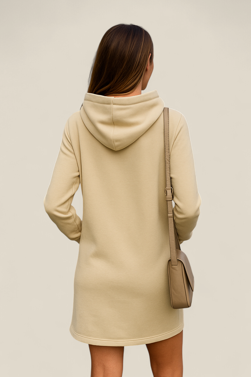 Women’s Hoodie Dress, Long Sleeve High Waist Hooded Sweatshirt, Warm Winter Top