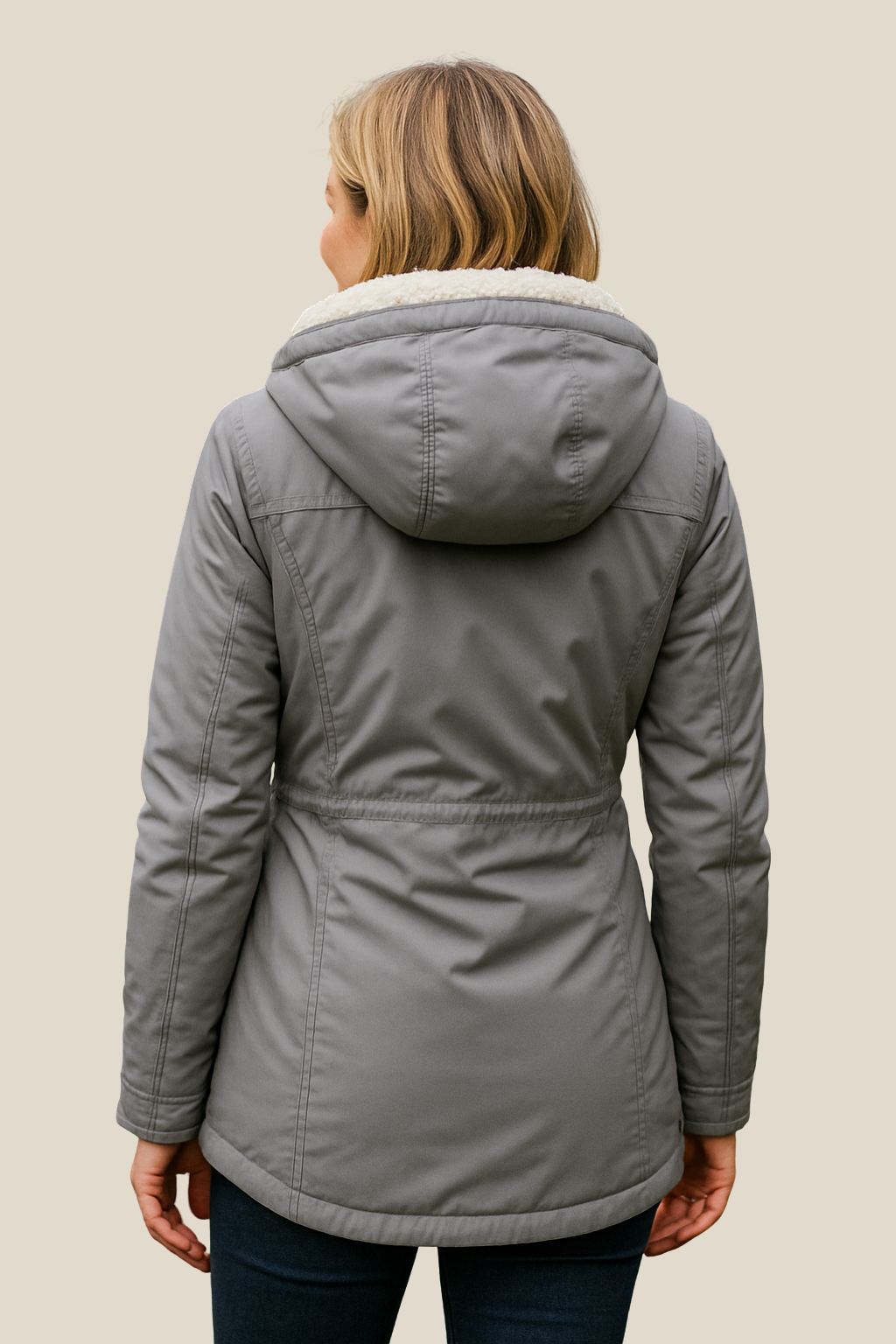 Women's Fleece Hooded Parka Jacket, Casual Thick Winter Coat With Zipper And Pockets
