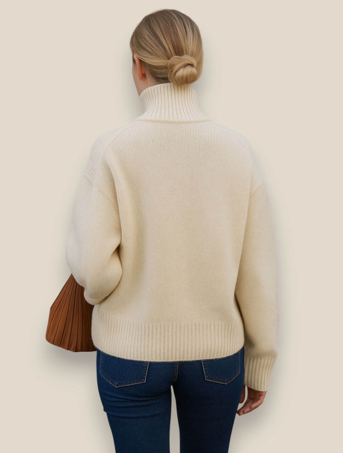 Women’s Turtleneck Jumper, Thick Knitted Sweater, Winter Office Knitwear