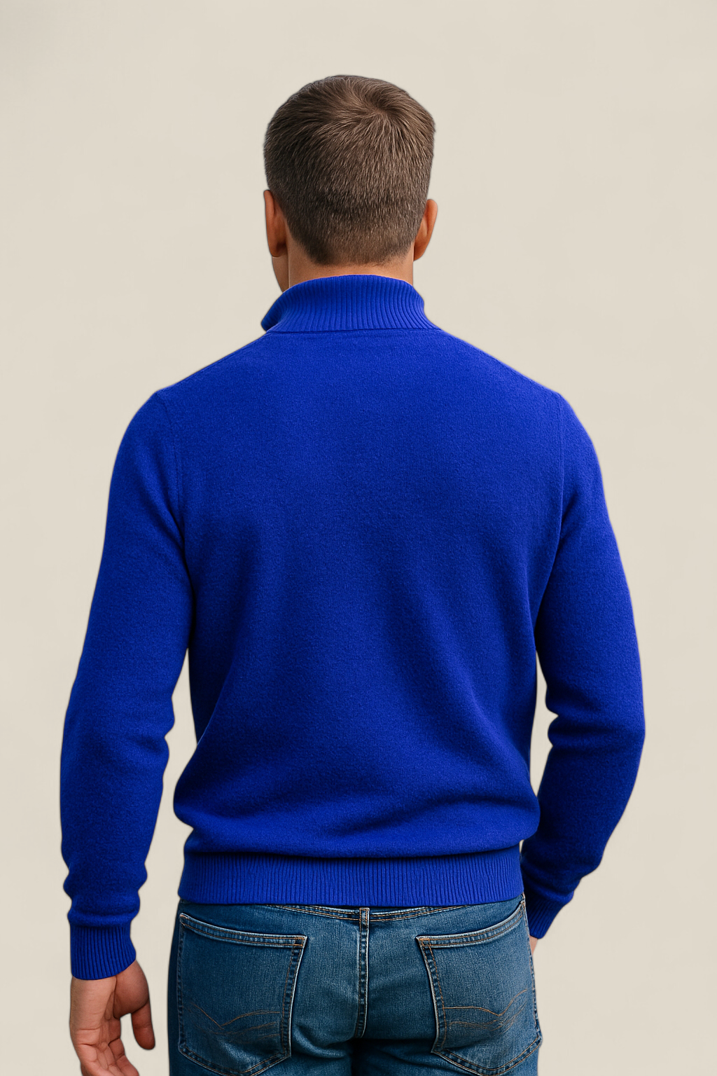 Men’s Fleece Pullover Jumper - Warm Winter Zip-Up Polo