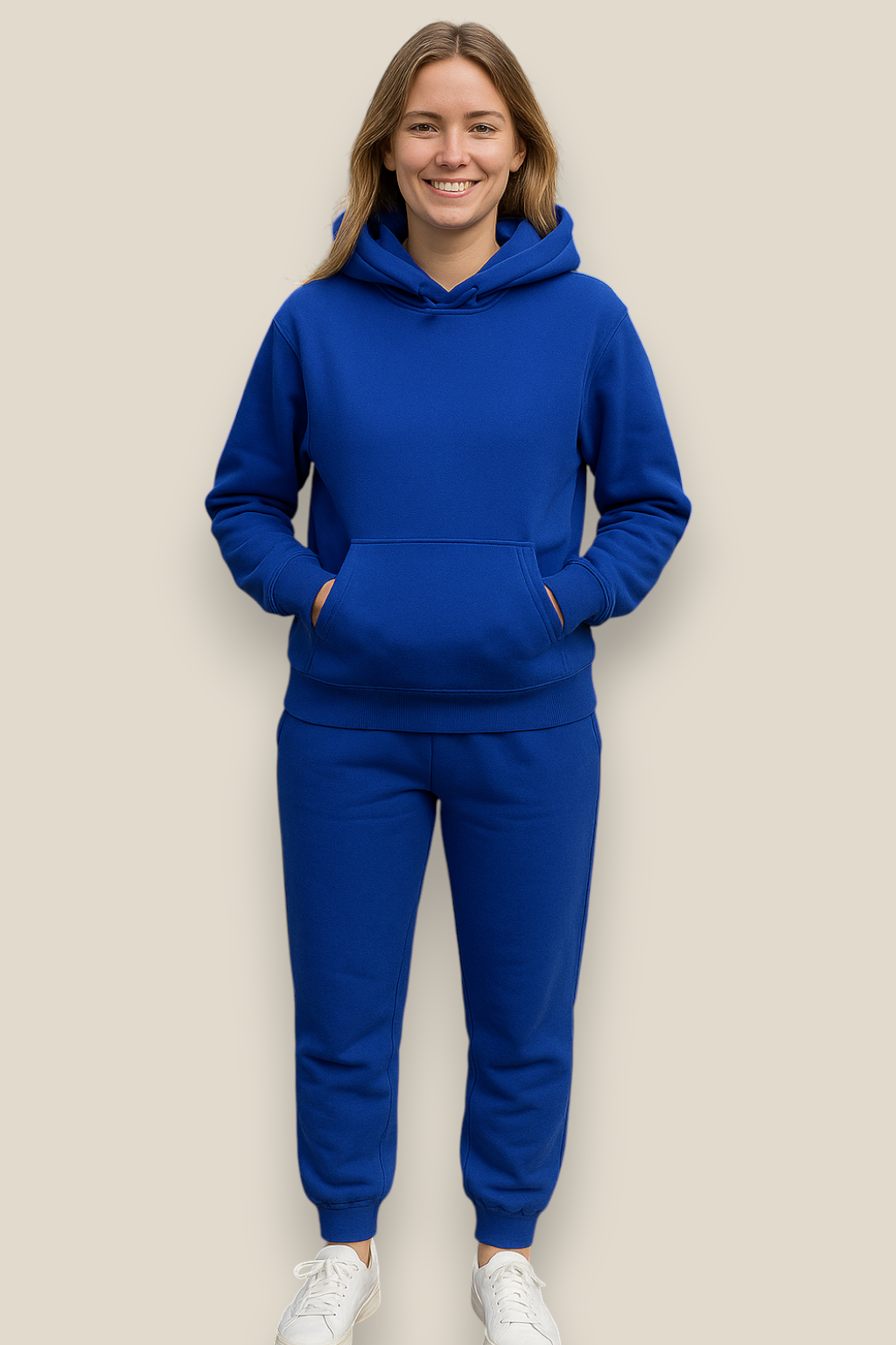 Women’s Winter Tracksuit Set, Two-Piece Fitness Hoodie And Jogging Pants, Fleece-Lined Sportswear