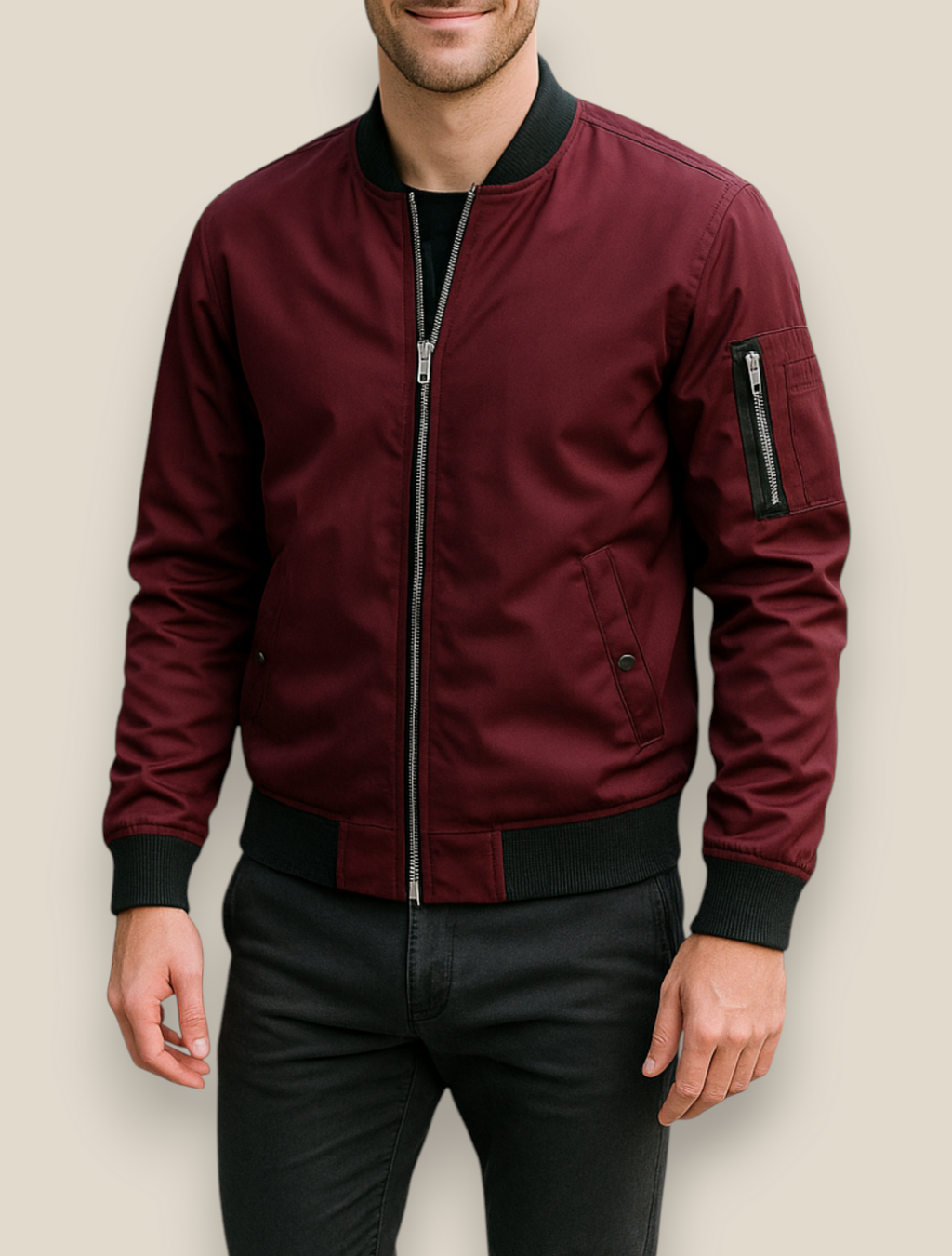 Men’s Windbreaker Jacket, Windproof Lightweight Winter Coat, Warm Outerwear