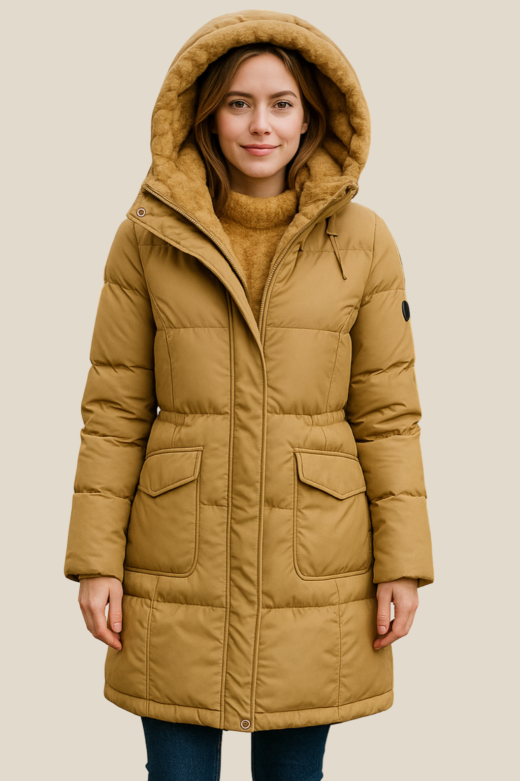 Women’s Puffer Winter Coat, Hooded Warm Fleece-Lined Jacket, Thick Lightweight Raincoat For Winter