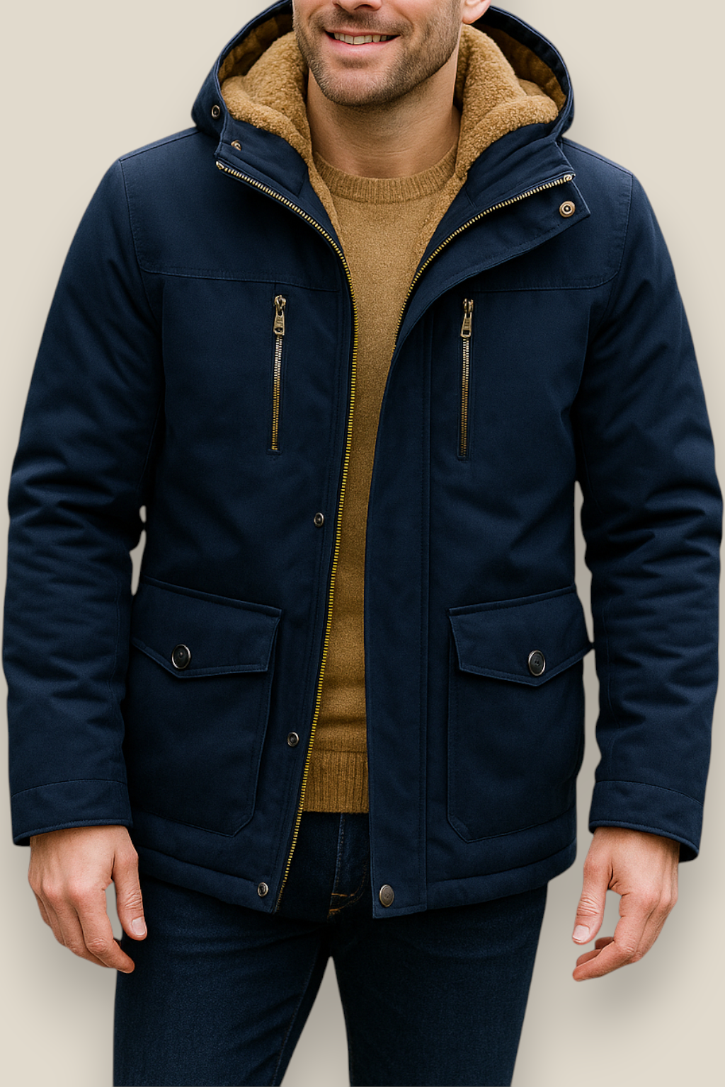 Men’s Winter Parka Jacket - Thick Velvet Outdoor Coat