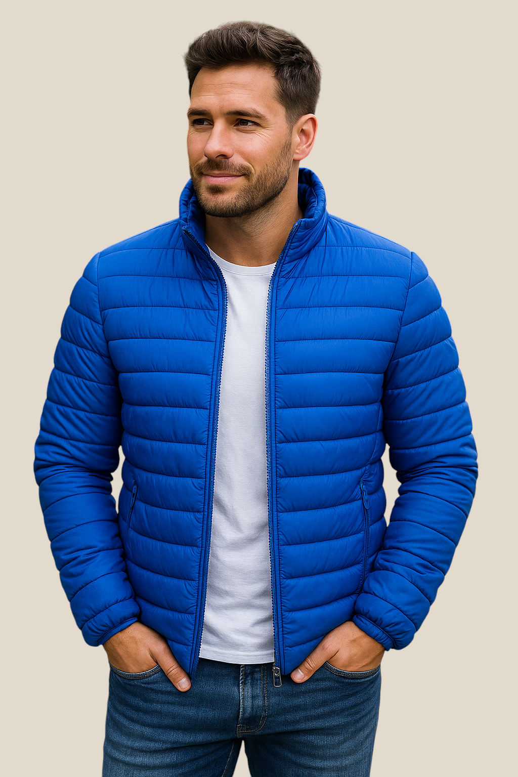 Men’s Winter Puffer Jacket - Thick Cotton Padded Down Coat