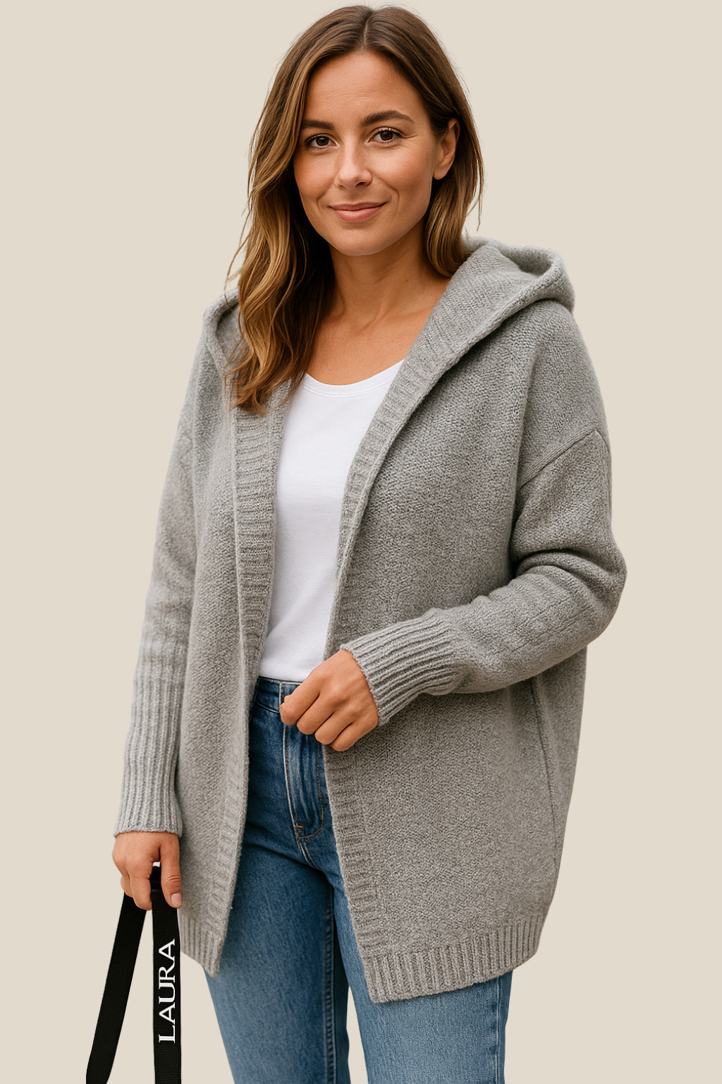 Women’s Knitted Long Cardigan Coat, Relaxed Fit Batwing Sleeve Sweater Jacket For Winter