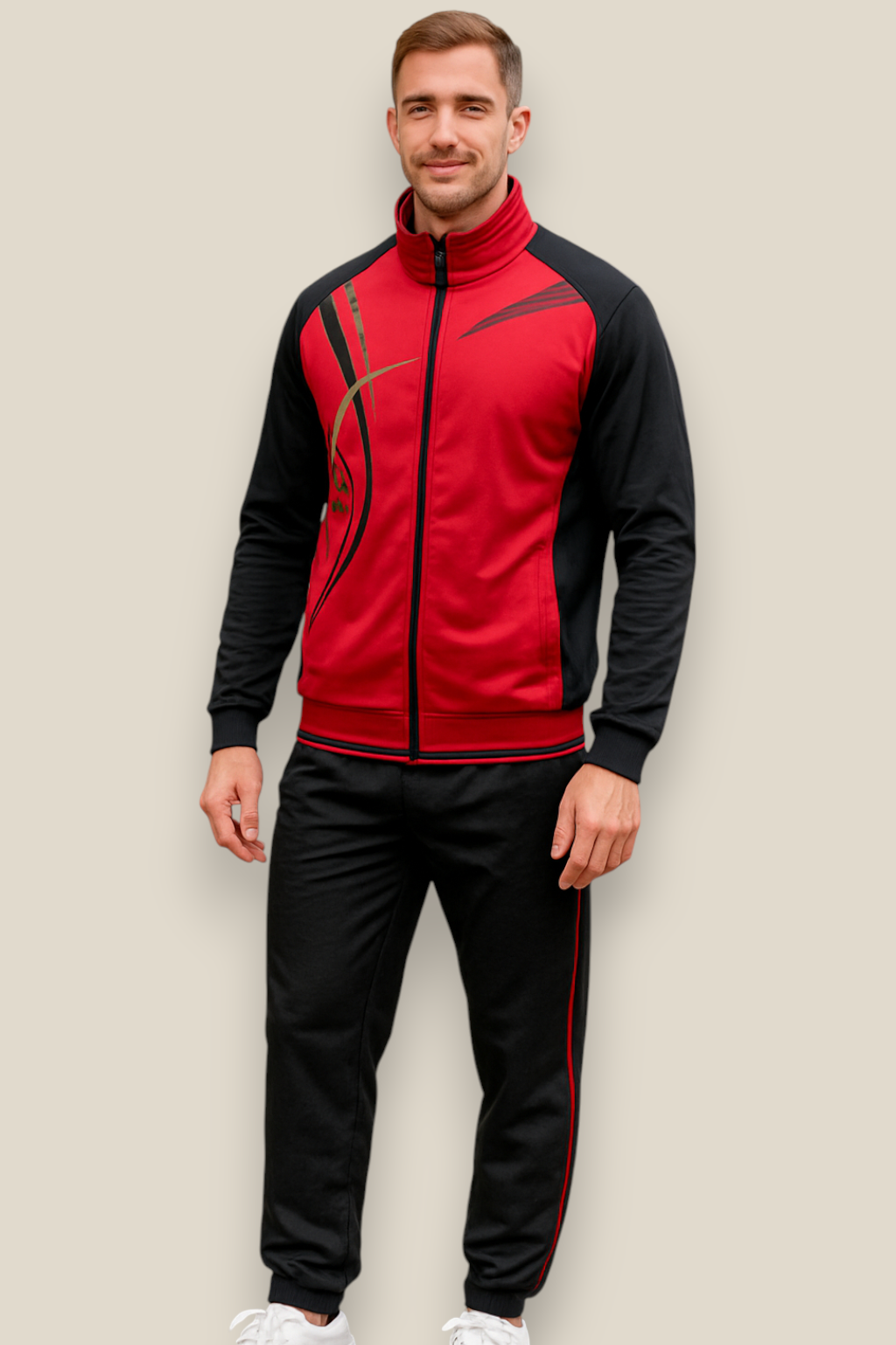 Men’s Sportswear Set - Two-Piece Jacket And Jogging Tracksuit Set