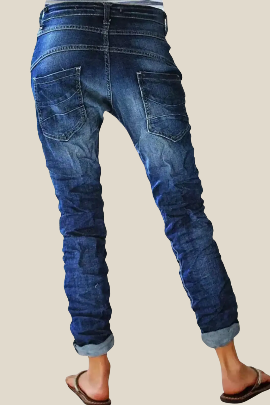 Women’s High-Waisted Denim Jeans, Slim Fitting Straight Leg Stretch Jeans For Casual Wear
