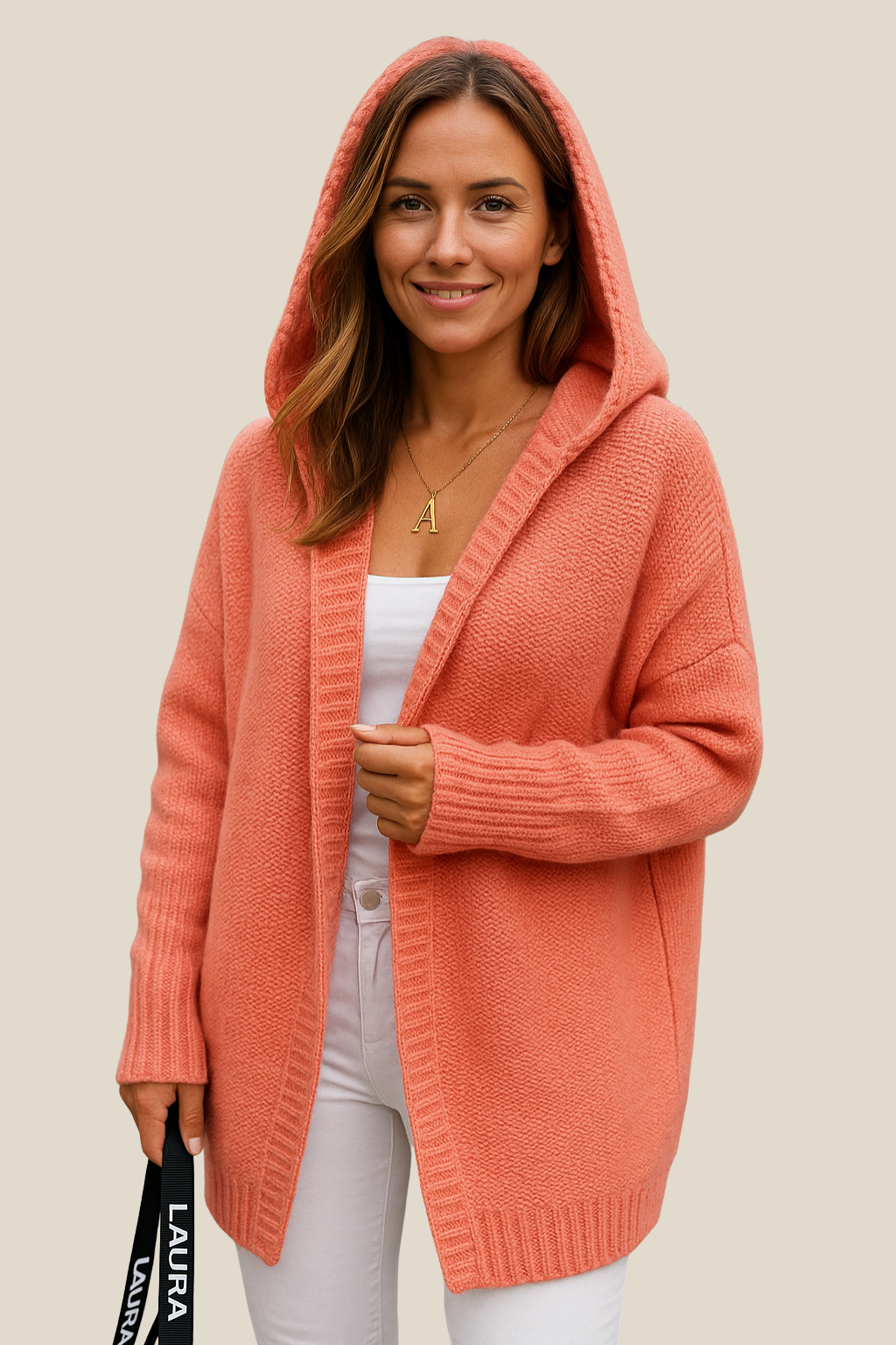 Women’s Knitted Long Cardigan Coat, Relaxed Fit Batwing Sleeve Sweater Jacket For Winter