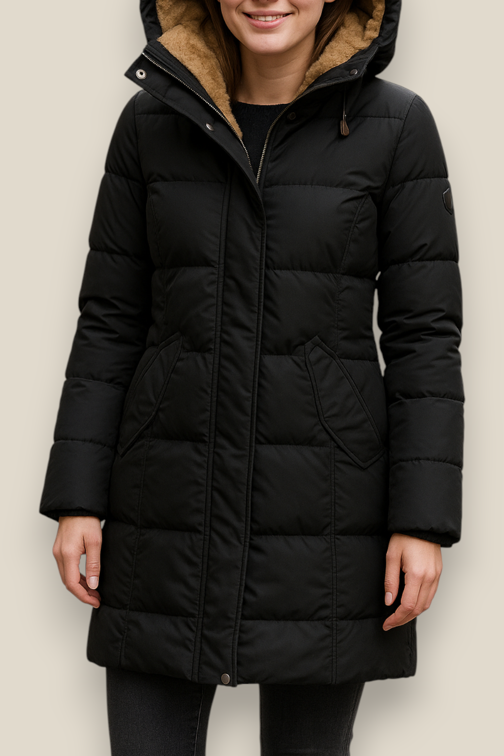 Women’s Hooded Winter Coat, Long Thick Elegant Casual Jacket, Lined Warm Outerwear