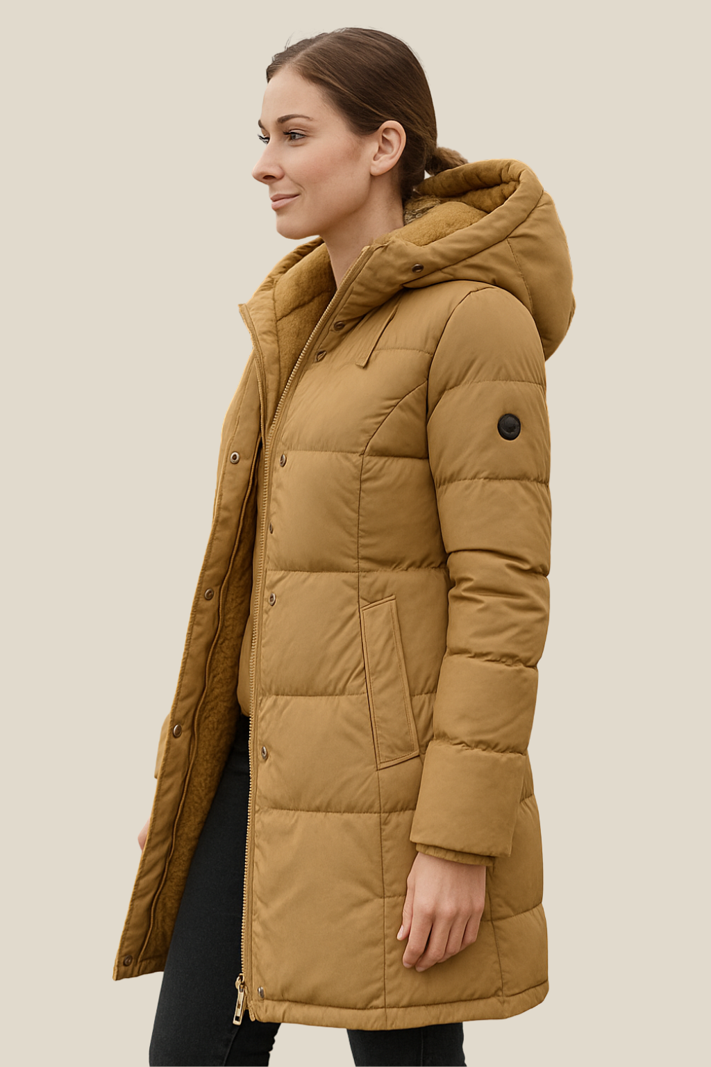 Women's Puffer Winter Coat, Hooded Warm Fleece-Lined Jacket, Thick
