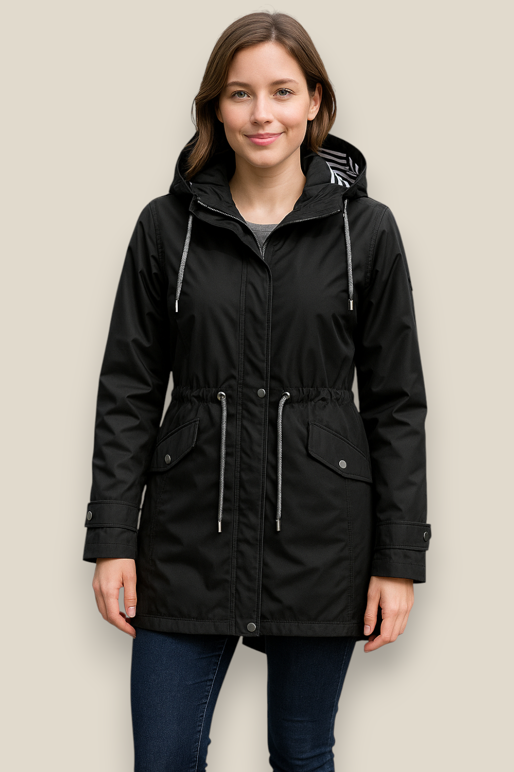 Women’s Waterproof Parka Jacket - Lightweight Hooded Trench coat