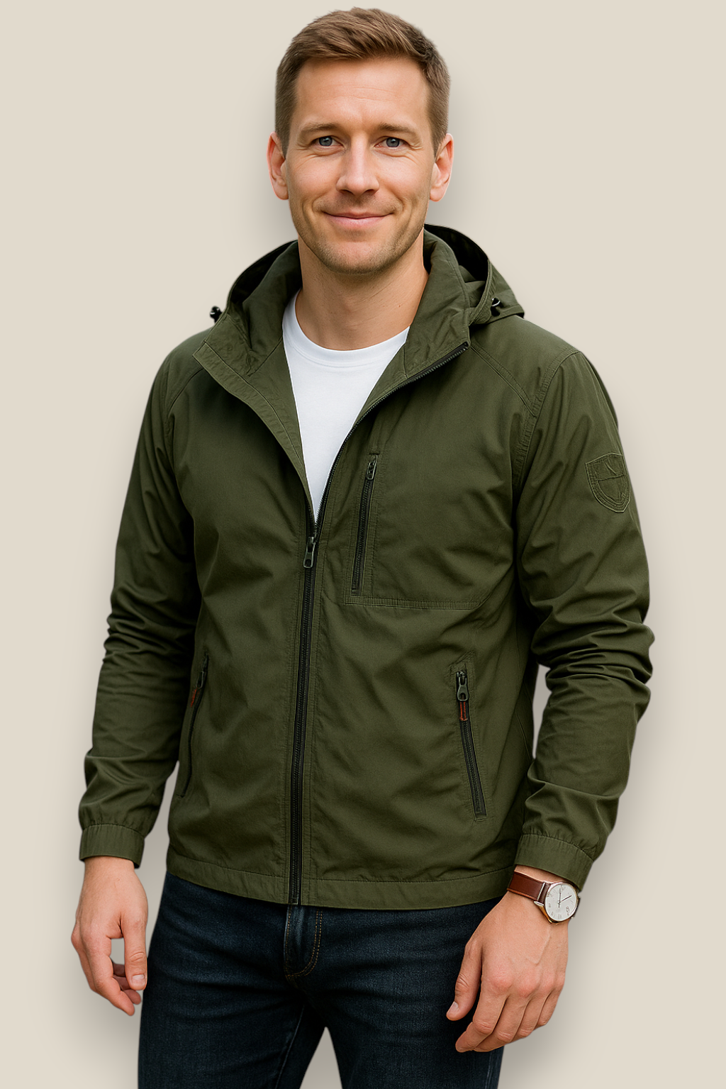 Men’s Waterproof Hiking Jacket -Outdoor Hooded Windbreaker