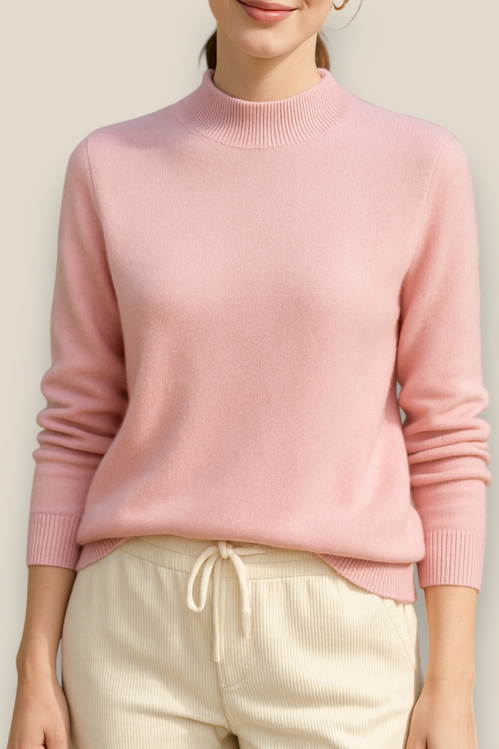 Women’s Wool Jumper, Seamless Knitted Sweater, Long Sleeve Winter Top