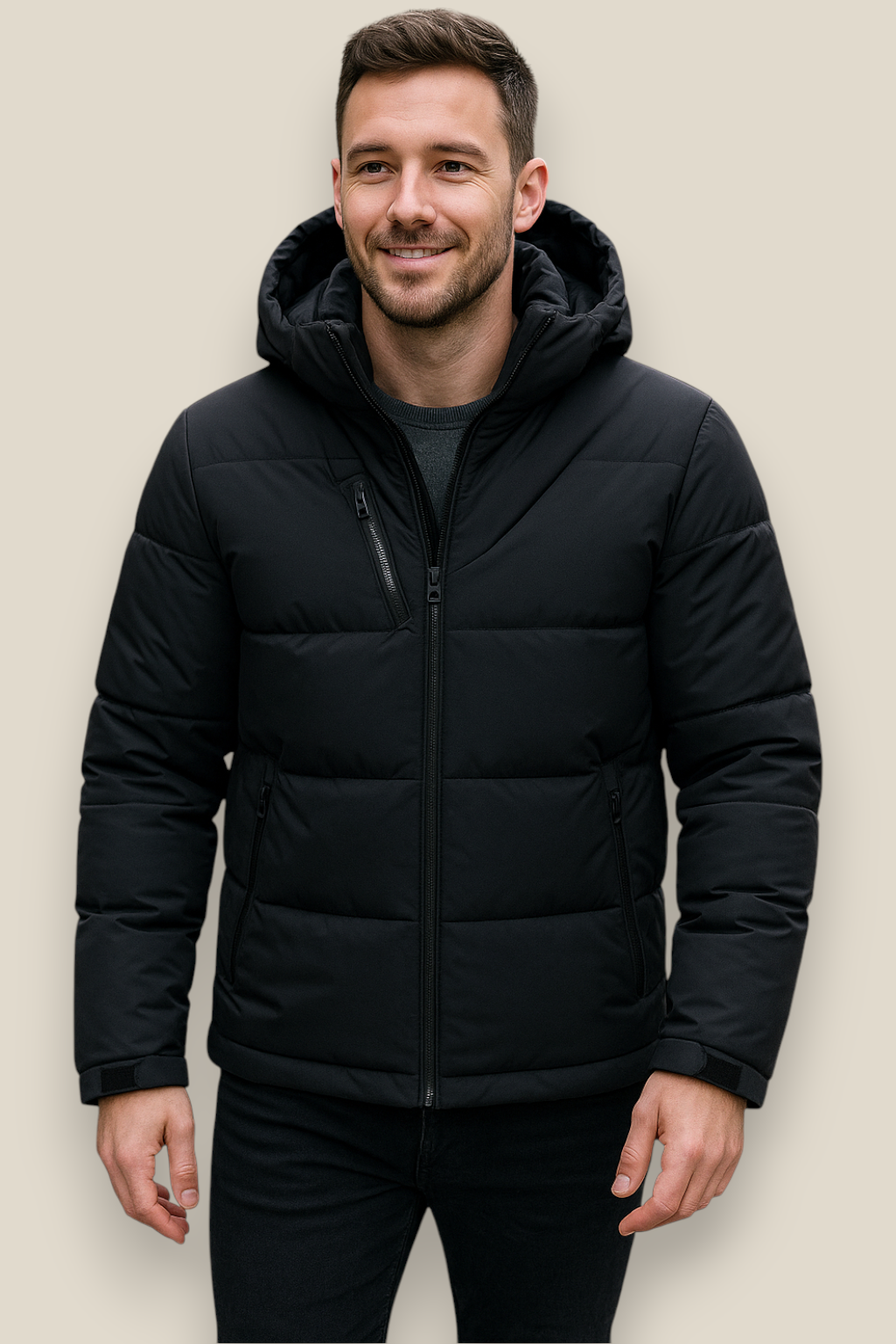 Men’s Hooded Duck Down Puffer Jacket - Thick Warm Casual Coat