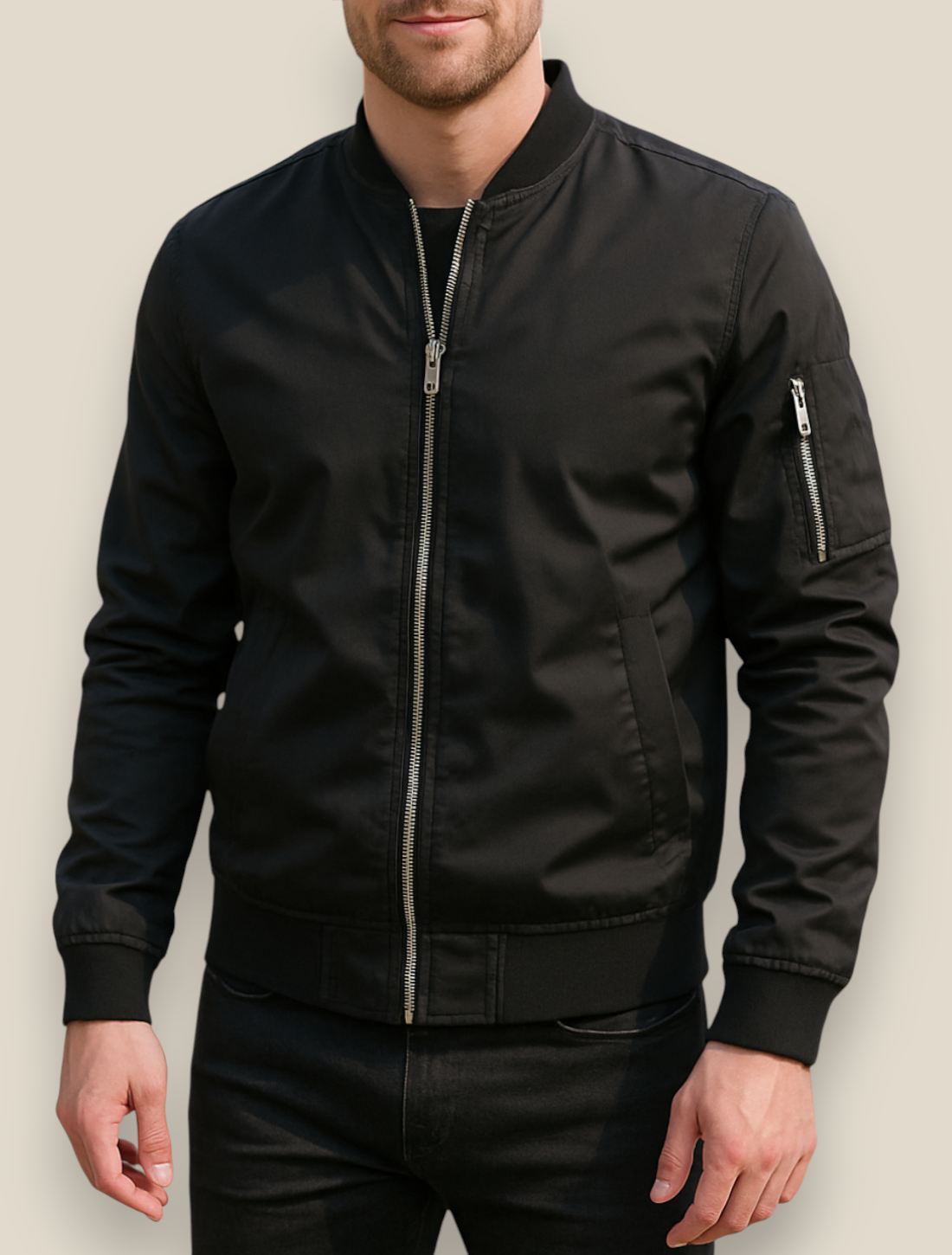 Men’s Windbreaker Jacket, Windproof Lightweight Winter Coat, Warm Outerwear