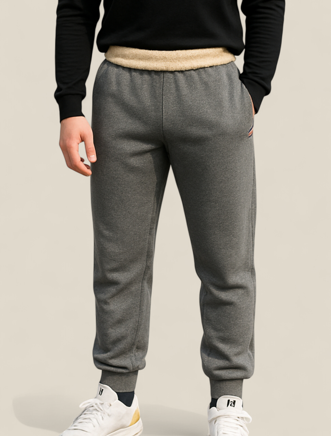 Men’s Winter Joggers, Thick Lamb Wool Lined Pants, Casual Sportswear Trousers