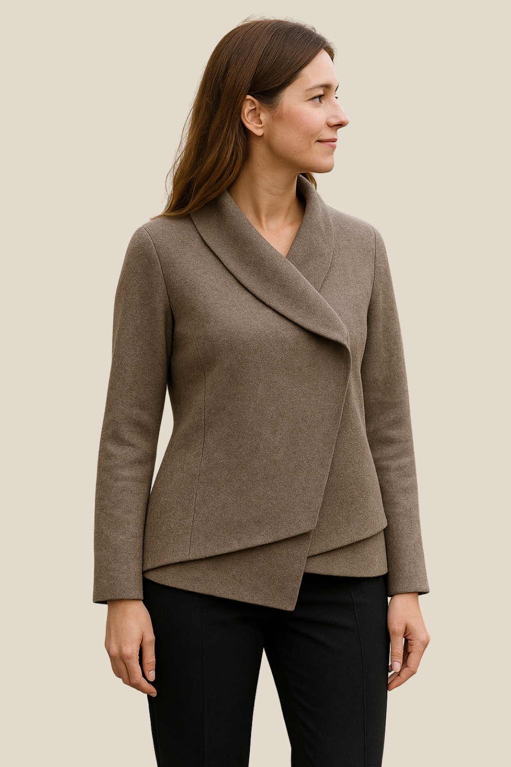 Women’s Elegant Long Cape Cardigan, Winter Knitted Scarf Styled Warm Jacket