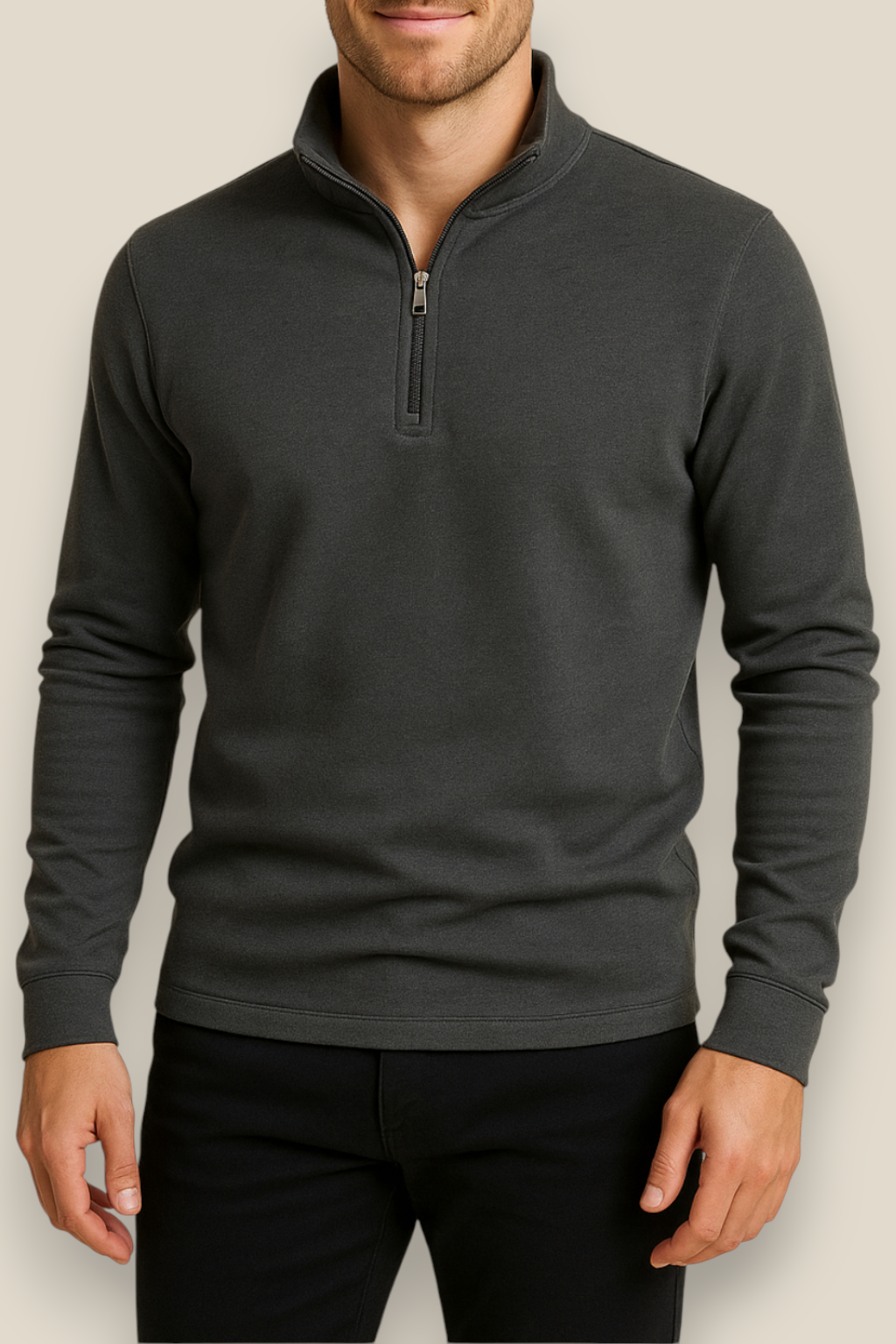 Men’s Fleece Jumper - Long-Sleeve Stand-Up Collar Winter Jacket