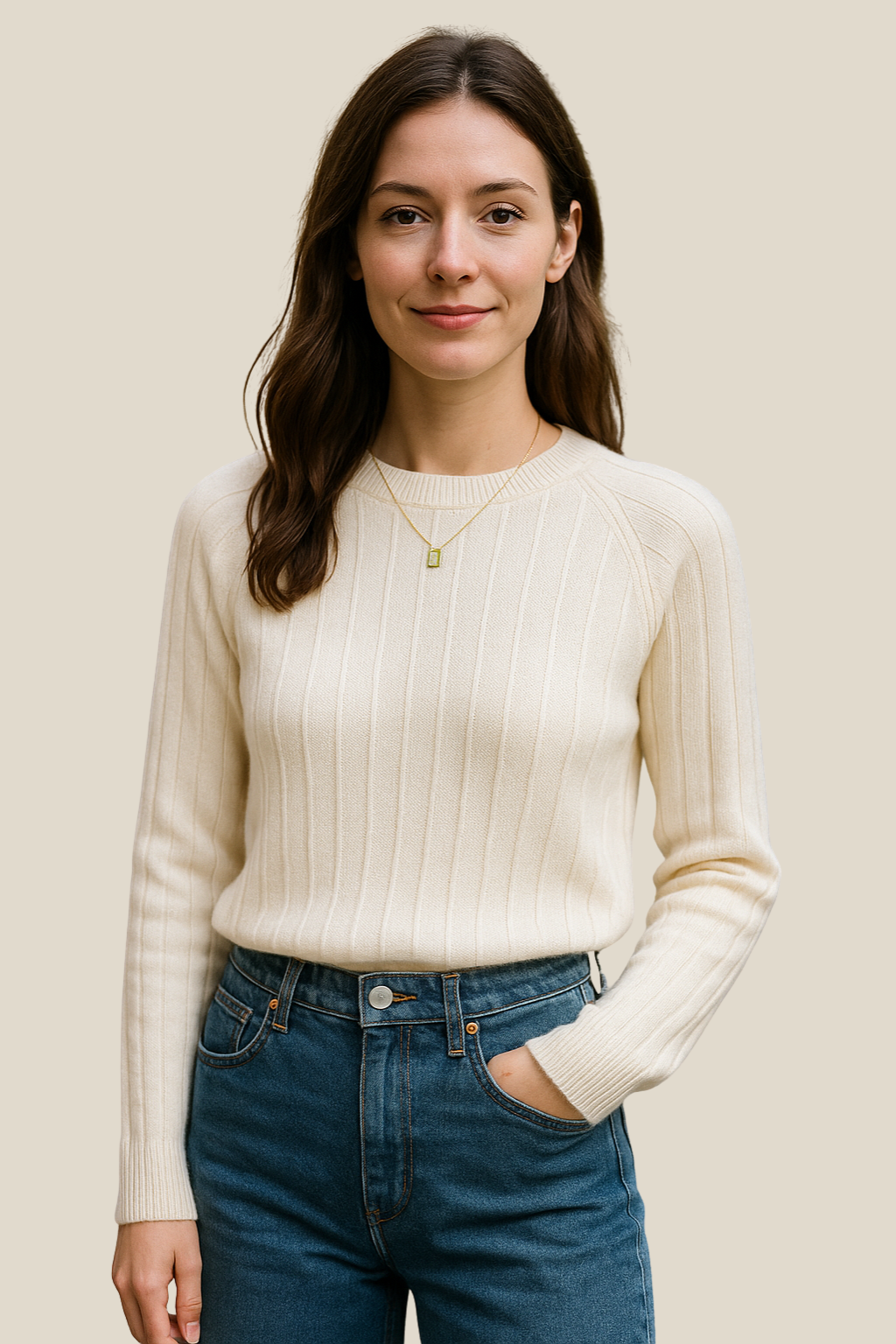 Women’s Knitted Long Sleeve Jumper, Crewneck Pullover, Relaxed Fit Sweatshirt