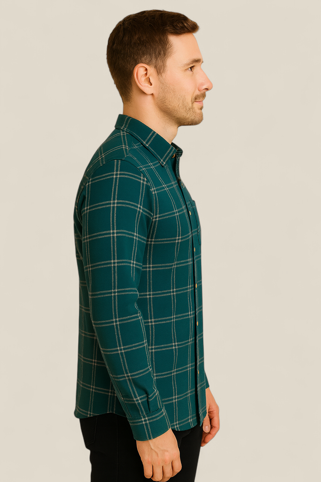 Men’s Flannel Shirt - Long Sleeve Plaid Top, Cotton Button Up Sweater
