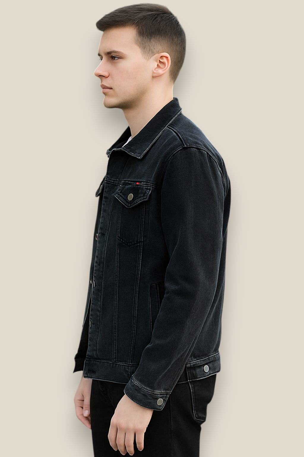 Men’s Winter Denim Jacket, Warm Padded Coat, Casual Outerwear