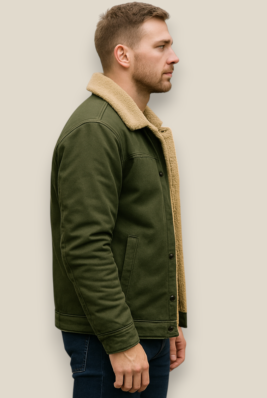 Men’s Winter Fleece Lined Jacket, Thick Warm Plush Coat, Casual Winter Outerwear