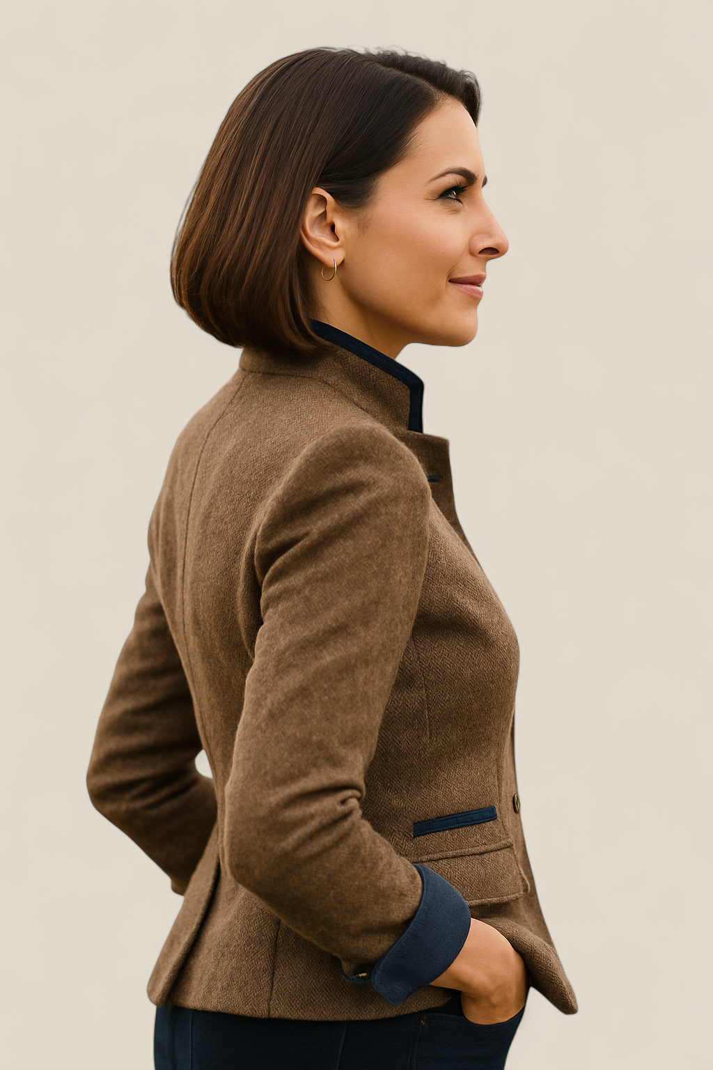 Women’s Elegant Winter Coat - Slim Fit Jacket With Stand Collar