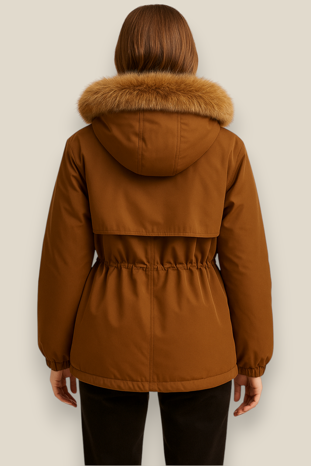Women’s Fleece Hooded Down Jacket, Warm Winter Parka Coat