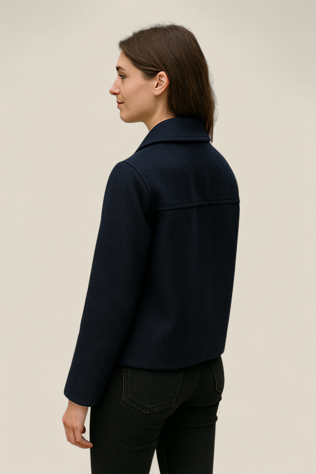 Women’s Woolen Blazer, Double Breasted Lapel Jacket, Warm Winter Coat